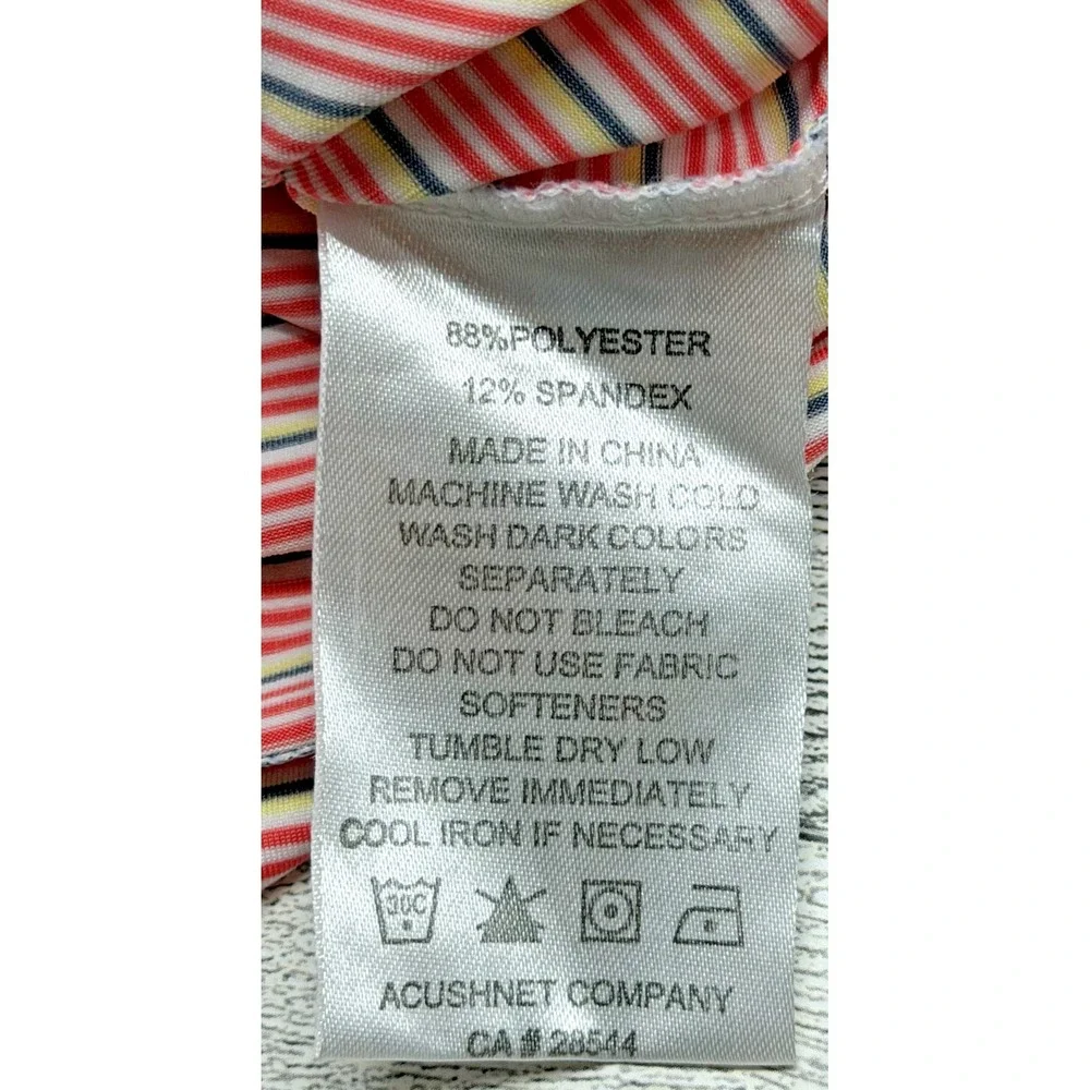 FootJoy Polo‎ Shirt Mens LARGE Pink Grey White Striped Performance Golf Stretch